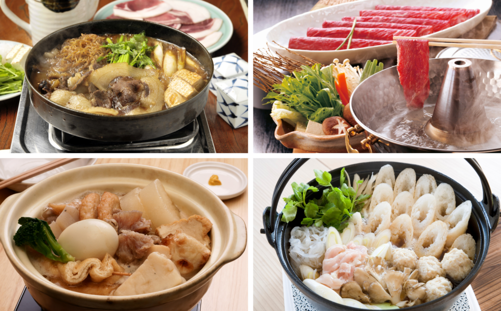 Japanese hot pots nabe, sukiyaki, oden, shabu shabu, kiritanpo... What are the differences