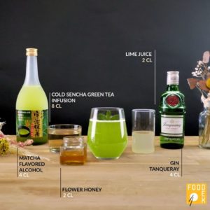 Japanese cocktail with matcha